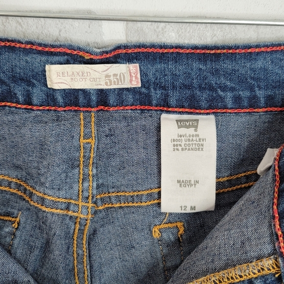 Levi's 550 Med Dark Wash Denim Relaxed Boot Cut Women's Size 12M - Picture 6 of 12